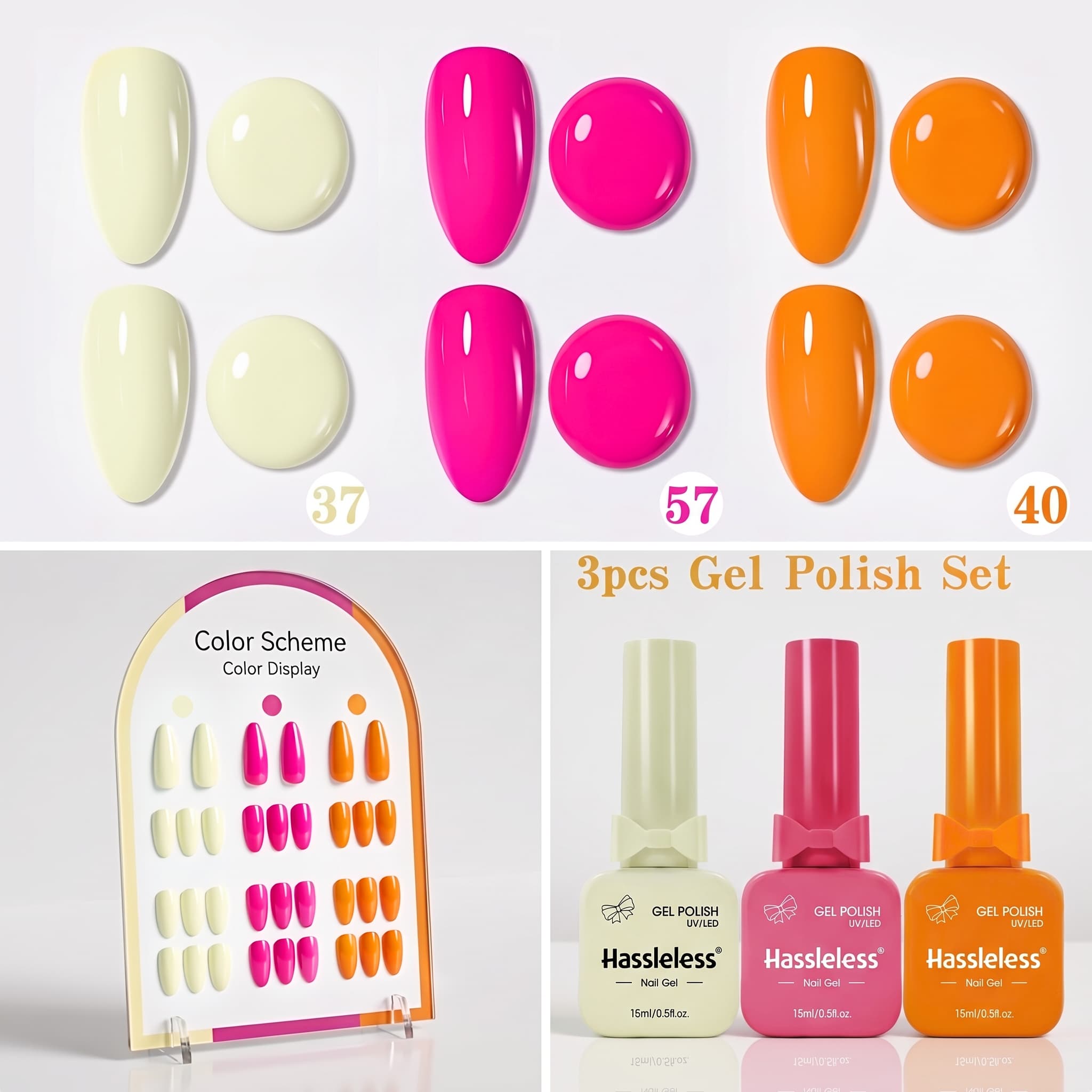 Hassleless Nail Polish Gel 3-P - Nail Art Orange recension och pris