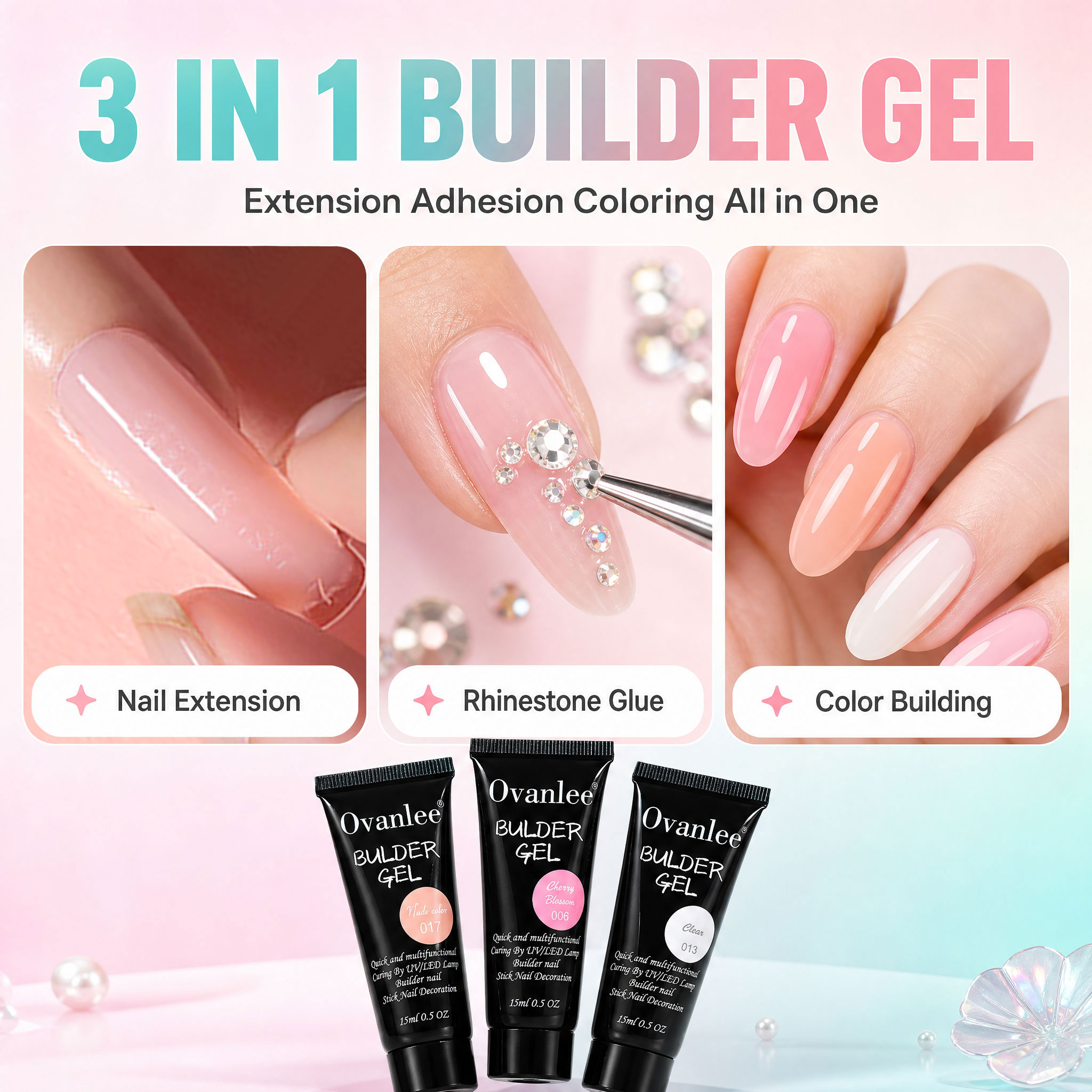 Ovanlee 12-Color 3-in-1 Builde - Nail Art Ombre recension och pris