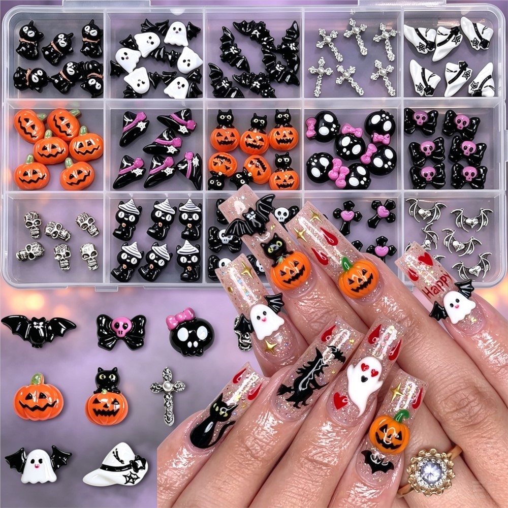 15grid 3D Cute Halloween Pumpk - Nail Art Valentines Day recension och pris