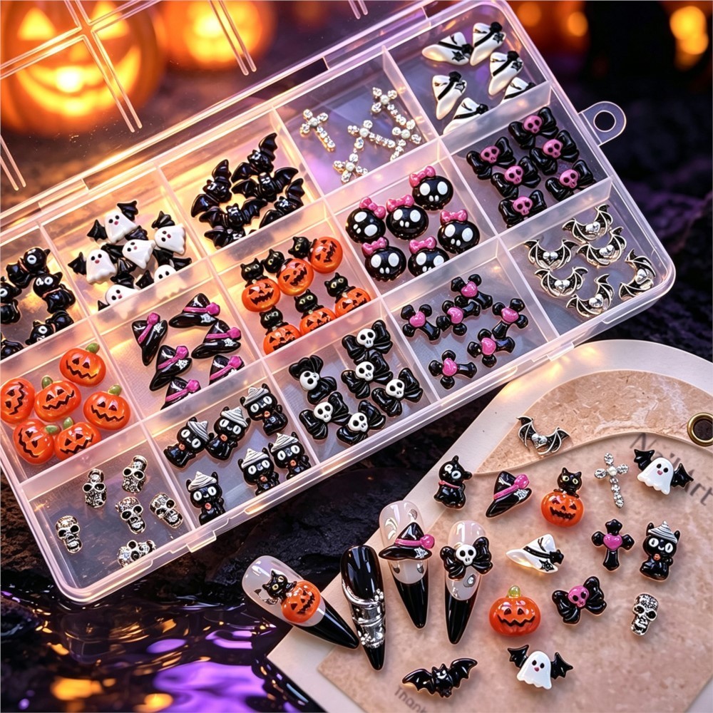 15grid 3D Cute Halloween Pumpk - Nail Art Valentines Day recension och pris