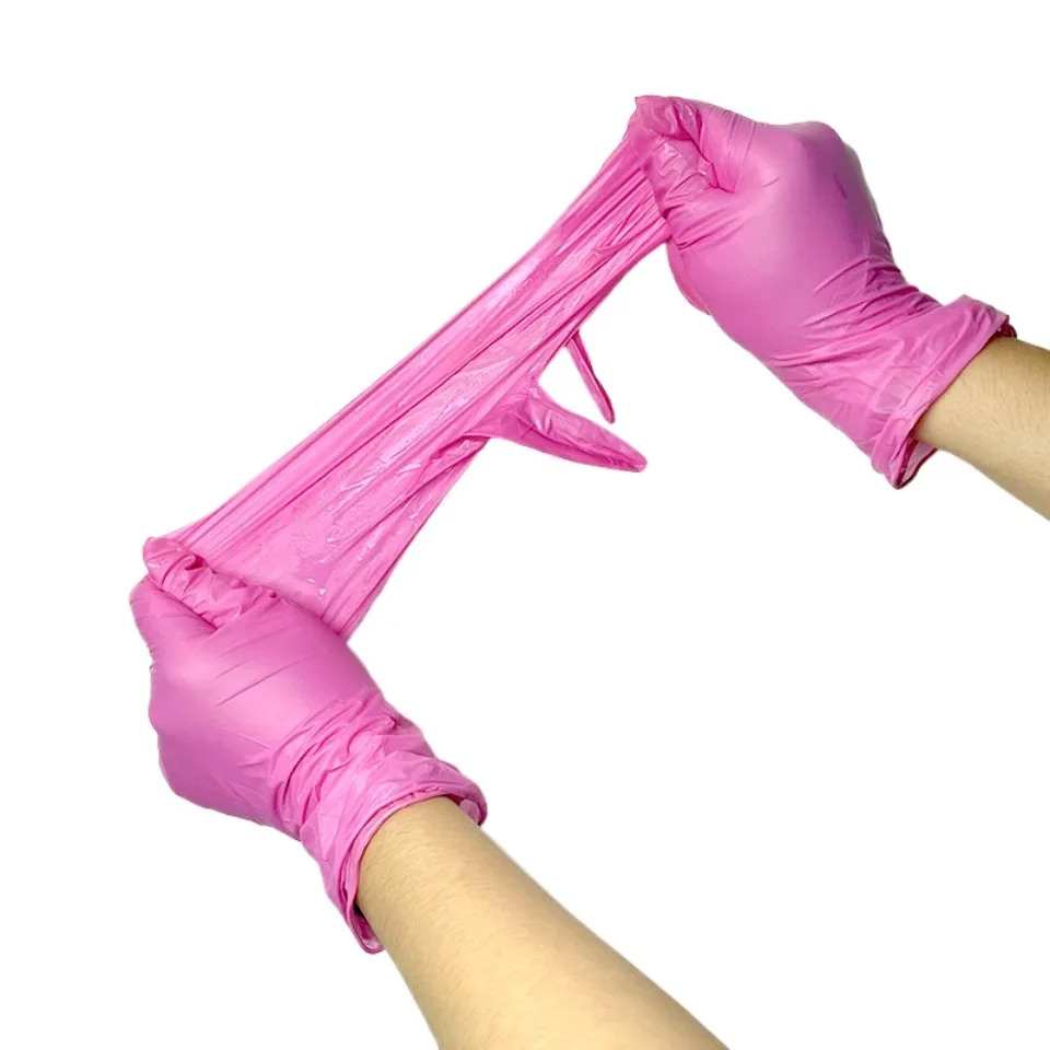 50PCS Deep Pink Nitrile Gloves - Nail Art Pink recension och pris