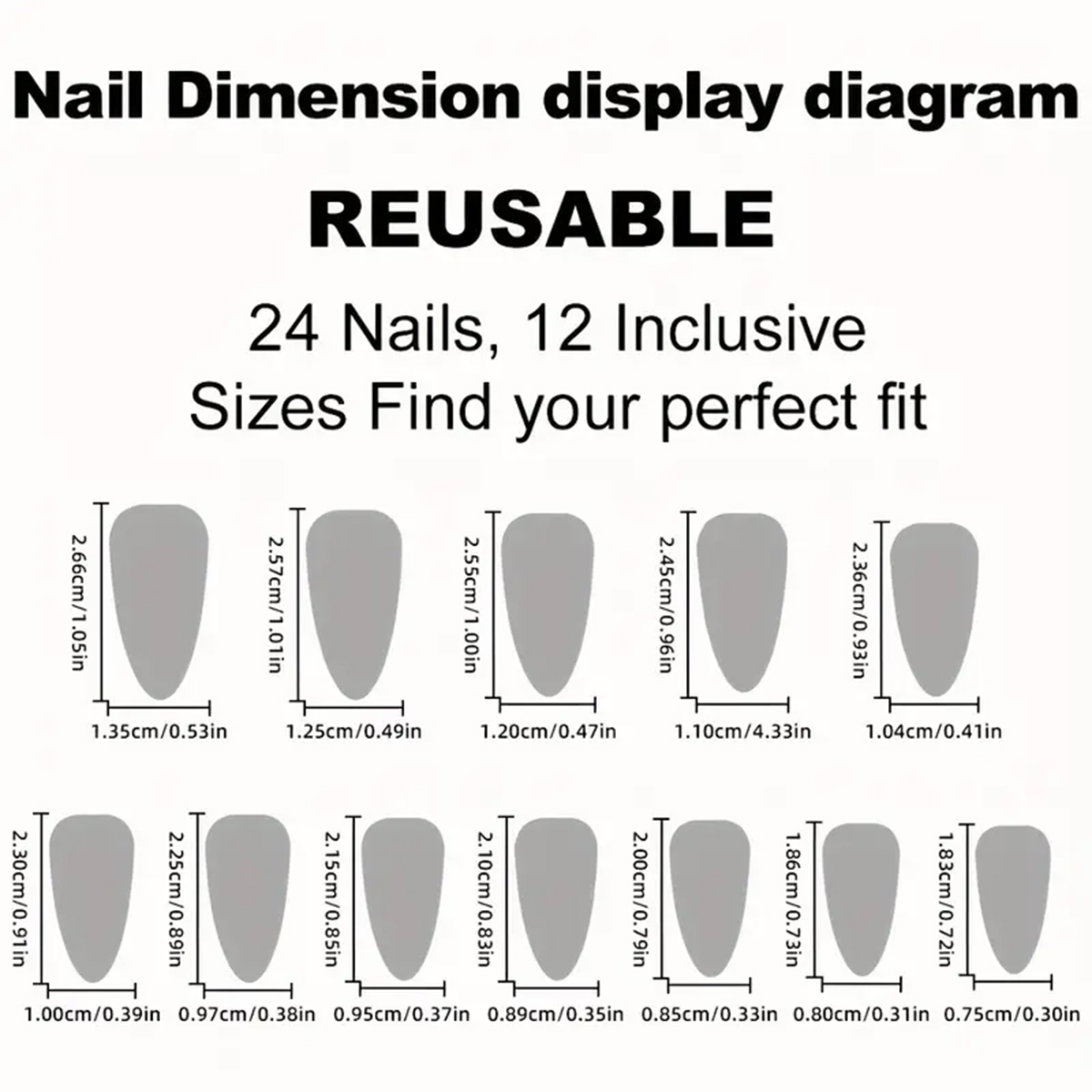 24Pcs Medium Almond Press On N - Nail Art Press On recension och pris