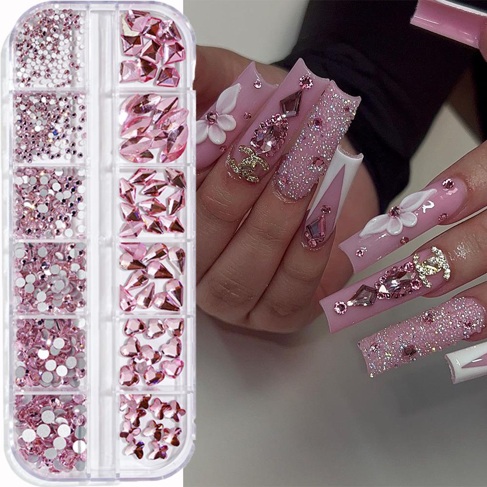 12Grids 3D Pink Nail Art Rhine - Nail Art Valentines Day recension och pris