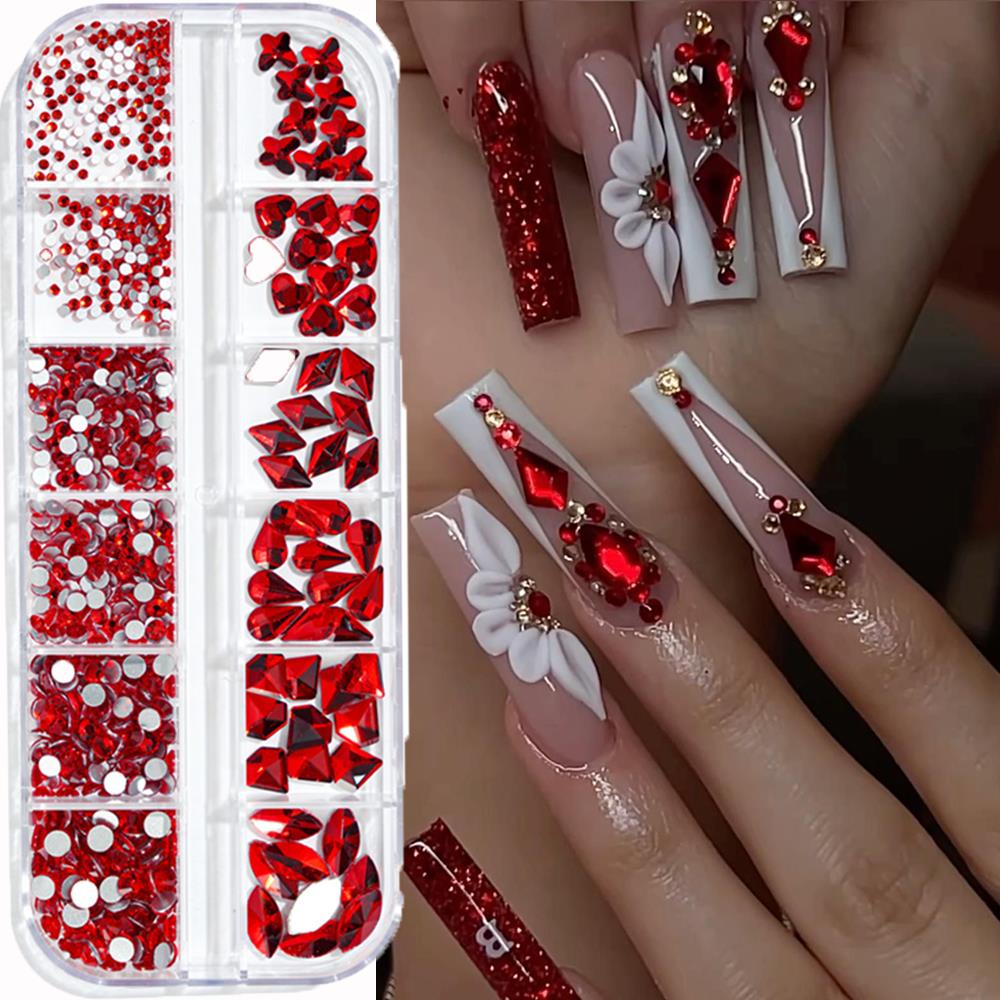 12Grids 3D Pink Nail Art Rhine - Nail Art Valentines Day recension och pris