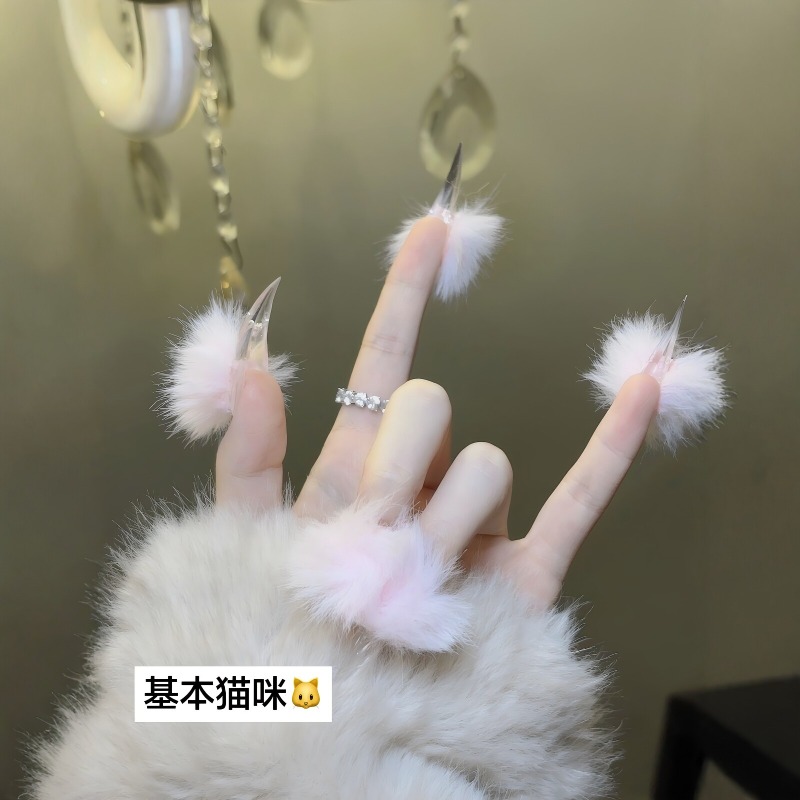 Handmade Long Cat Claw Press o - Nail Art Press On recension och pris