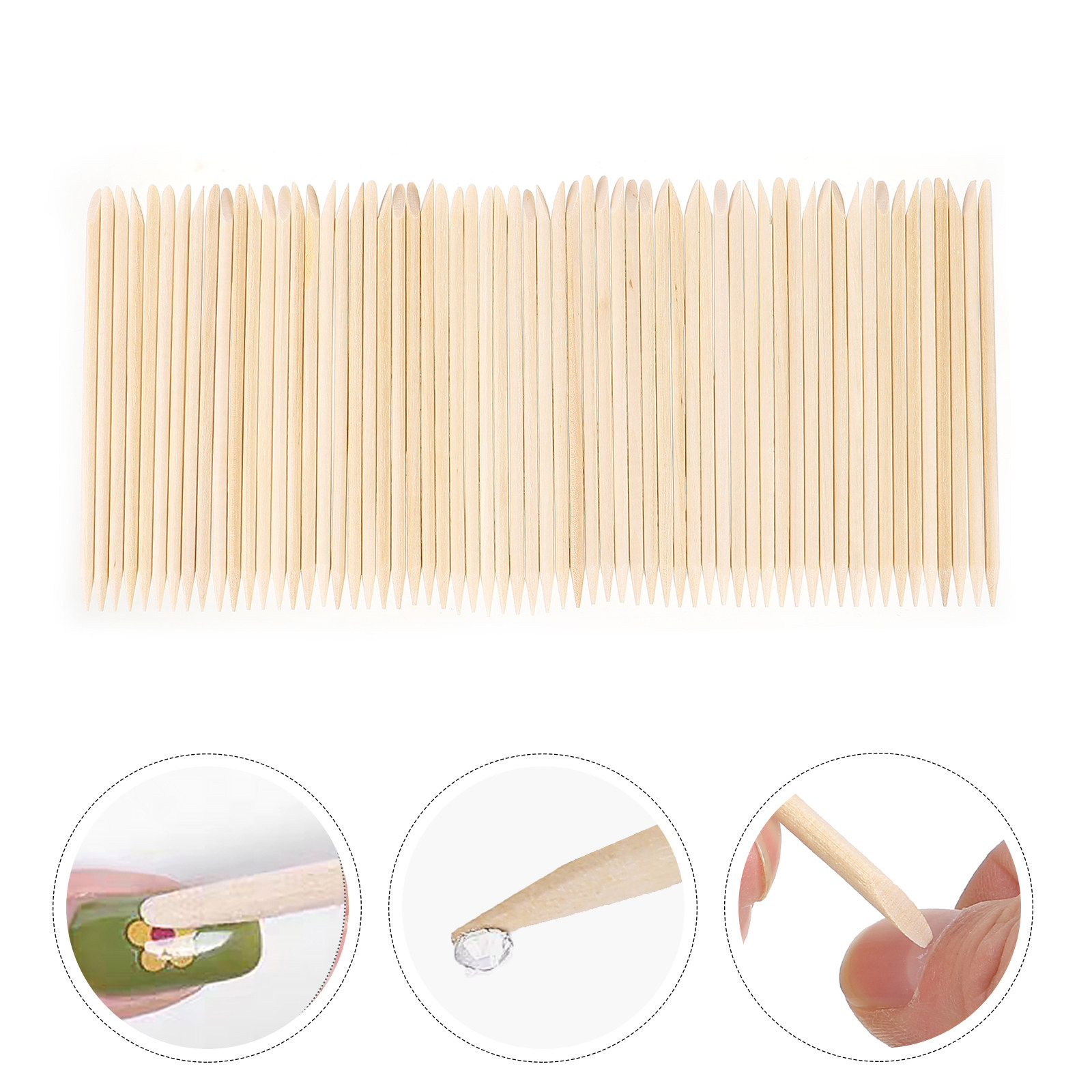 200pcs Orange Wood Cuticle Sti - Nail Art Orange recension och pris
