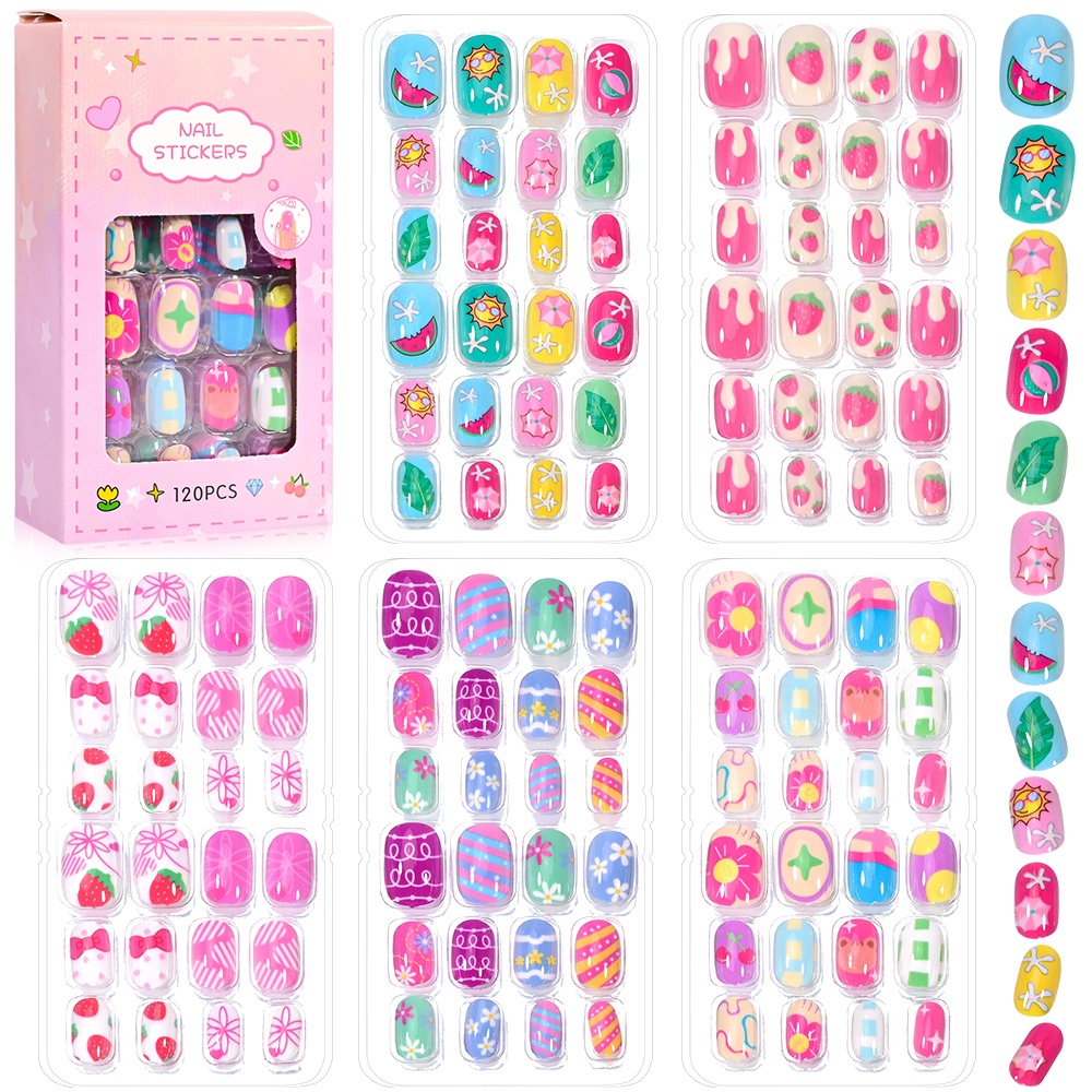 120-Piece 5-Set Candy Kids Pre - Nail Art Pink recension och pris